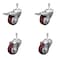 Service Caster 3.5 Inch Maroon Polyurethane Swivel 10mm Stem Caster Total Lock Brake, 2PK SCC-TSTTL20S3514-PPUB-MRN-M1015-2-S2 - alternate 2
